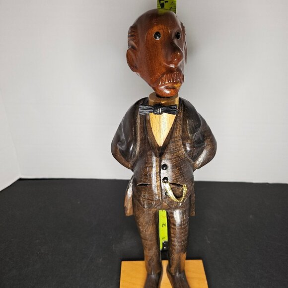 Rare Romer Mid-Century Hand Carved Wood Statue of Unnamed Man - Picture 8 of 9